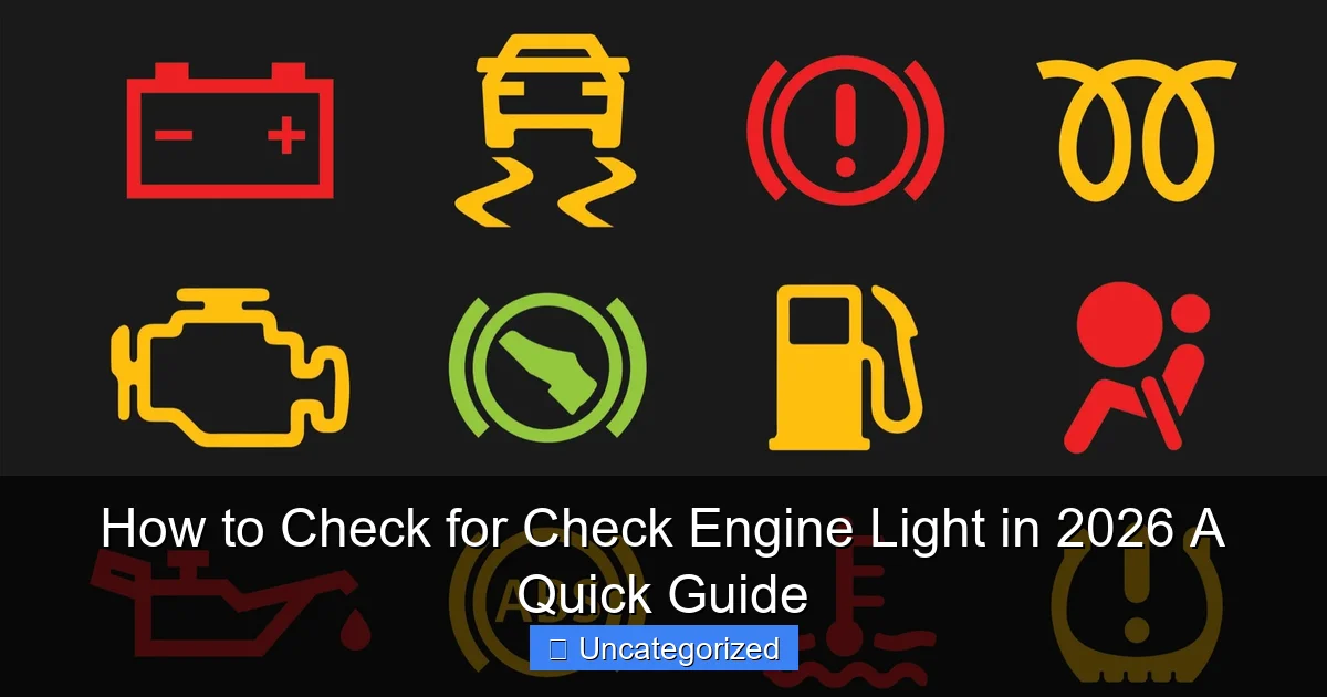 How to Check for Check Engine Light in 2026 A Quick Guide