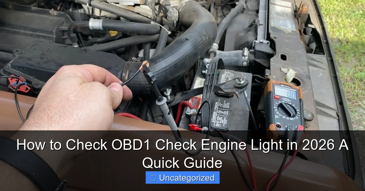 How to Check OBD1 Check Engine Light in 2026 A Quick Guide