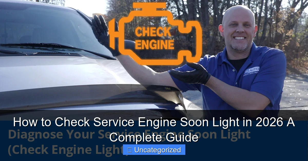 How to Check Service Engine Soon Light in 2026 A Complete Guide
