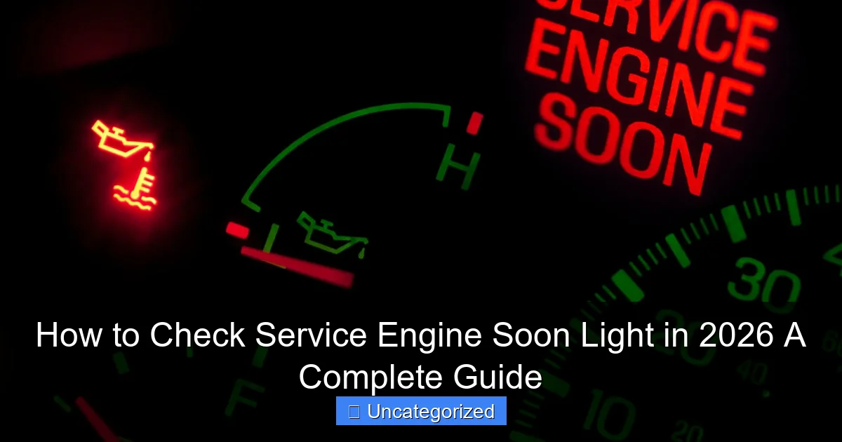 How to Check Service Engine Soon Light in 2026 A Complete Guide