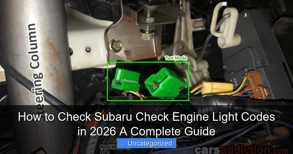 How to Check Subaru Check Engine Light Codes in 2026 A Complete Guide