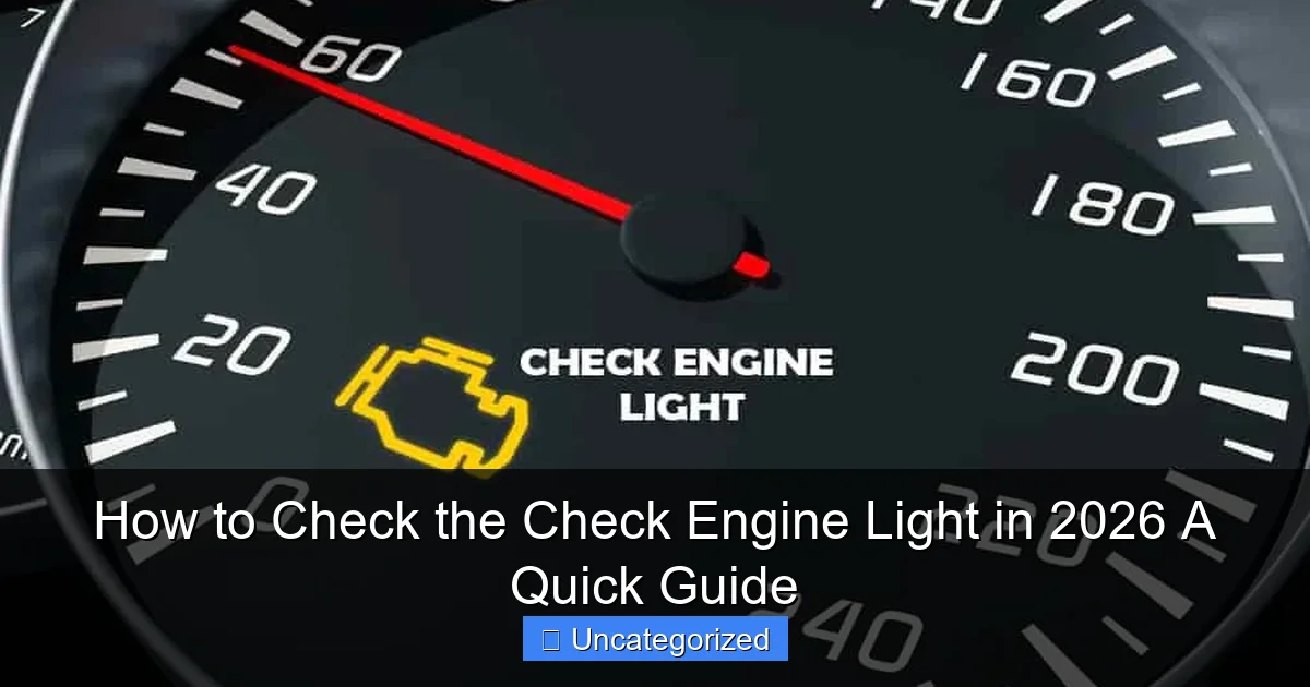 How to Check the Check Engine Light in 2026 A Quick Guide