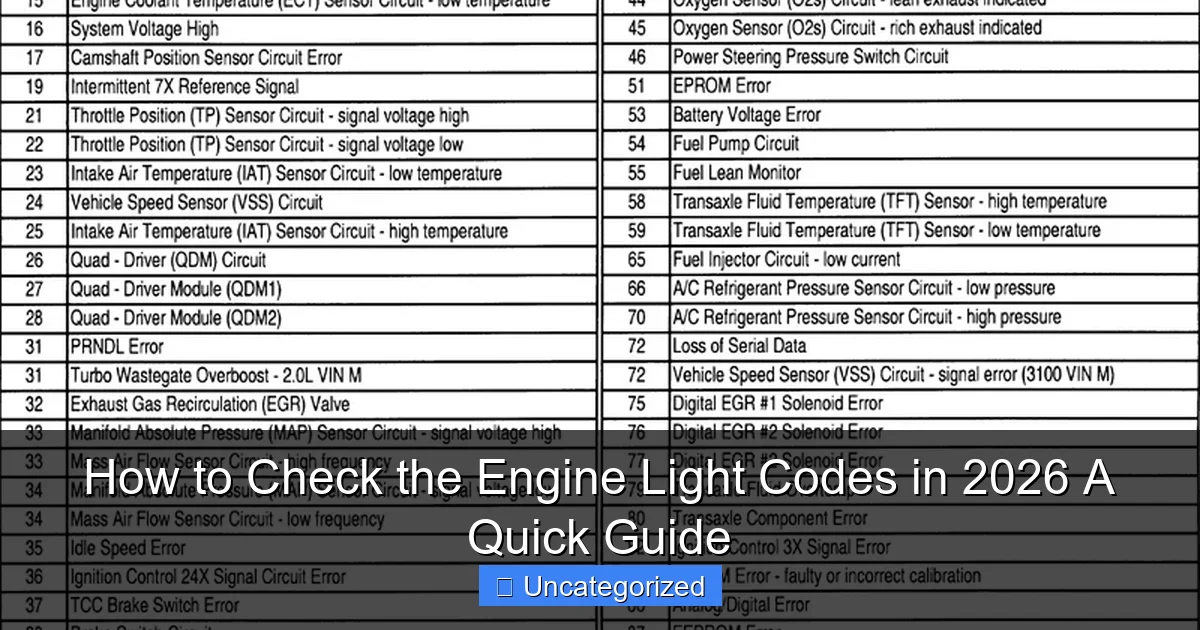 How to Check the Engine Light Codes in 2026 A Quick Guide