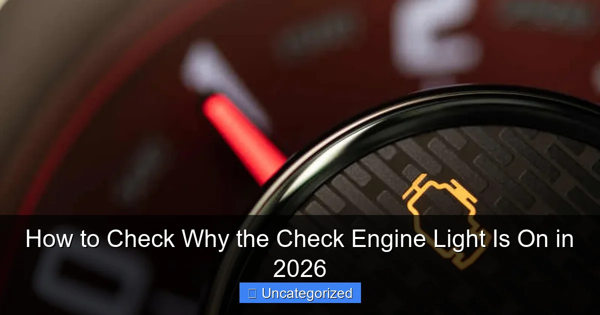 How to Check Why the Check Engine Light Is On in 2026