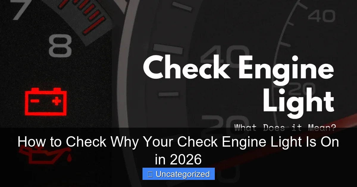 How to Check Why Your Check Engine Light Is On in 2026