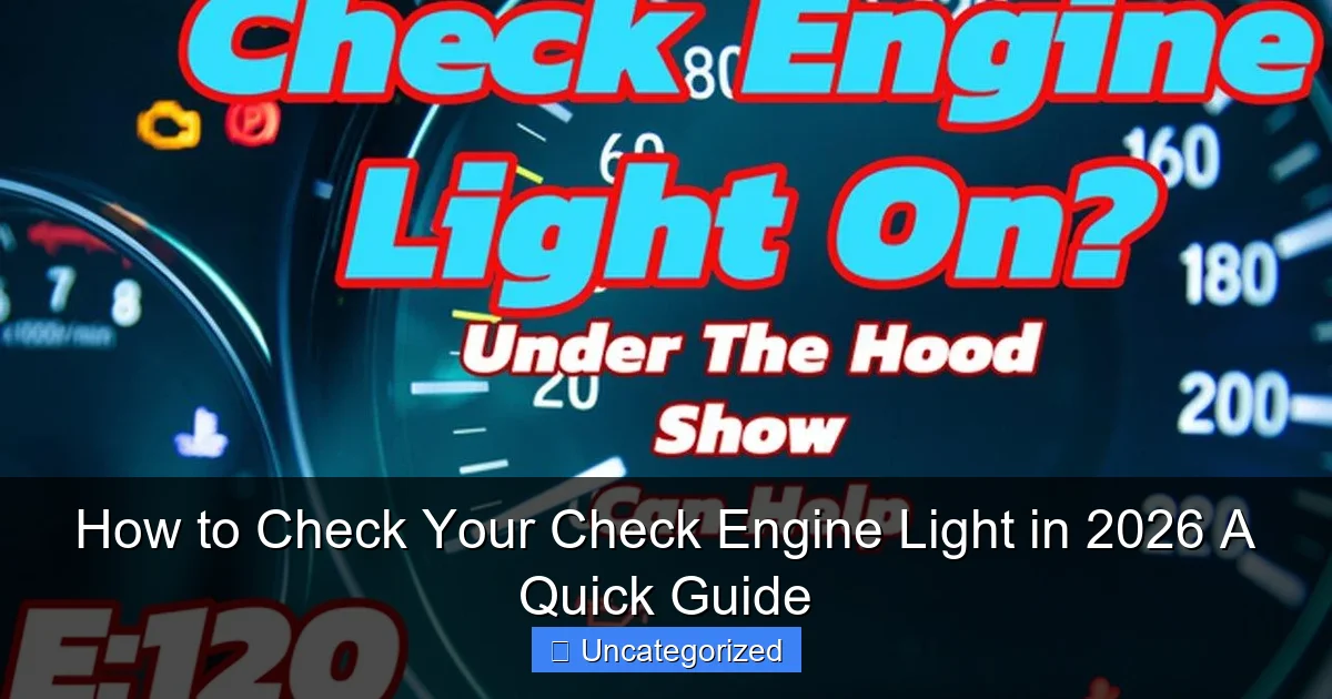 How to Check Your Check Engine Light in 2026 A Quick Guide