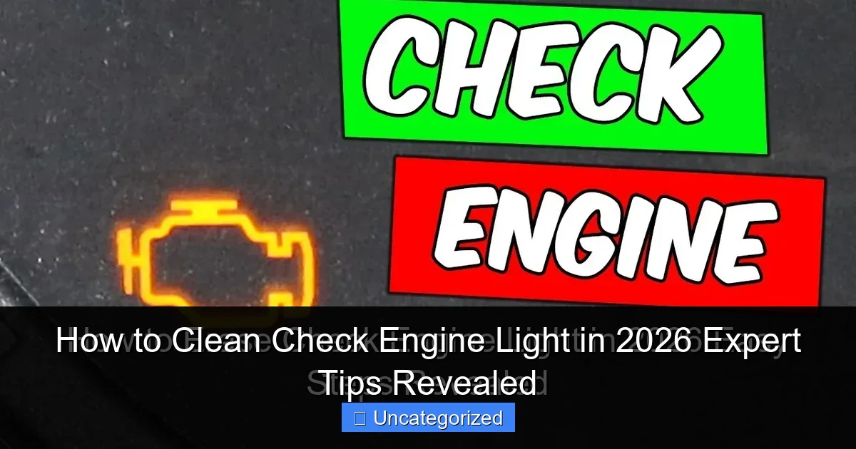 How to Clean Check Engine Light in 2026 Expert Tips Revealed