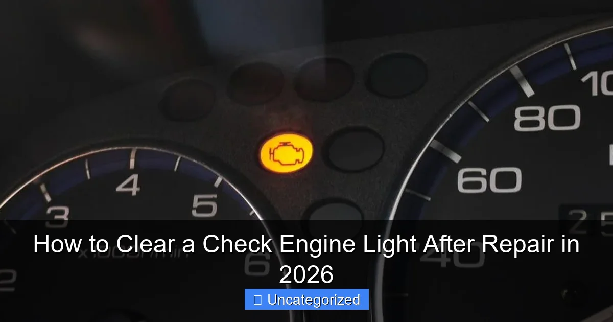 How to Clear a Check Engine Light After Repair in 2026