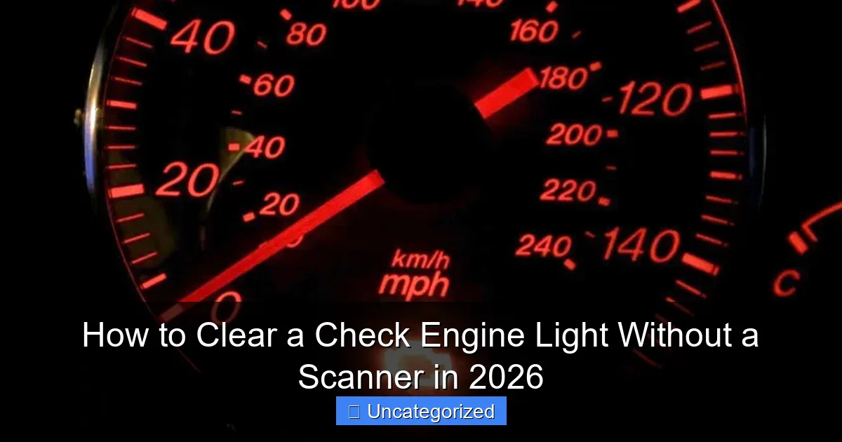 How to Clear a Check Engine Light Without a Scanner in 2026