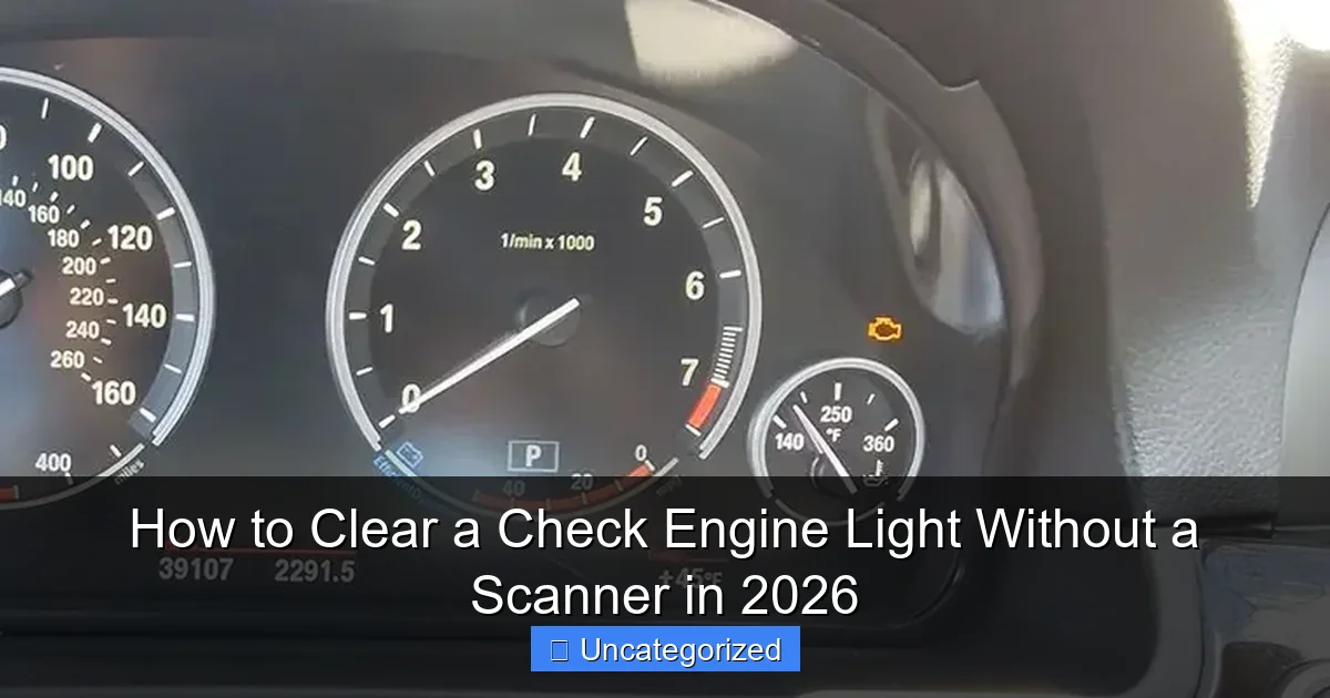 How to Clear a Check Engine Light Without a Scanner in 2026