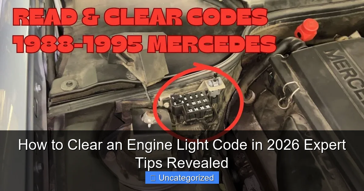 How to Clear an Engine Light Code in 2026 Expert Tips Revealed