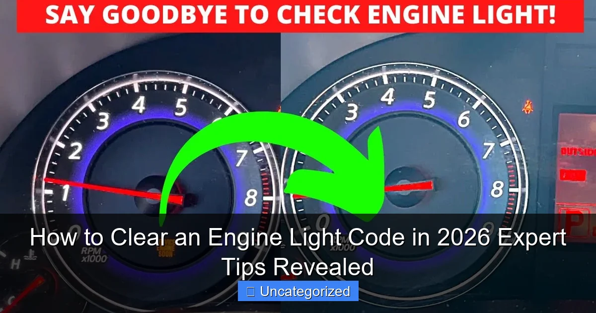 How to Clear an Engine Light Code in 2026 Expert Tips Revealed