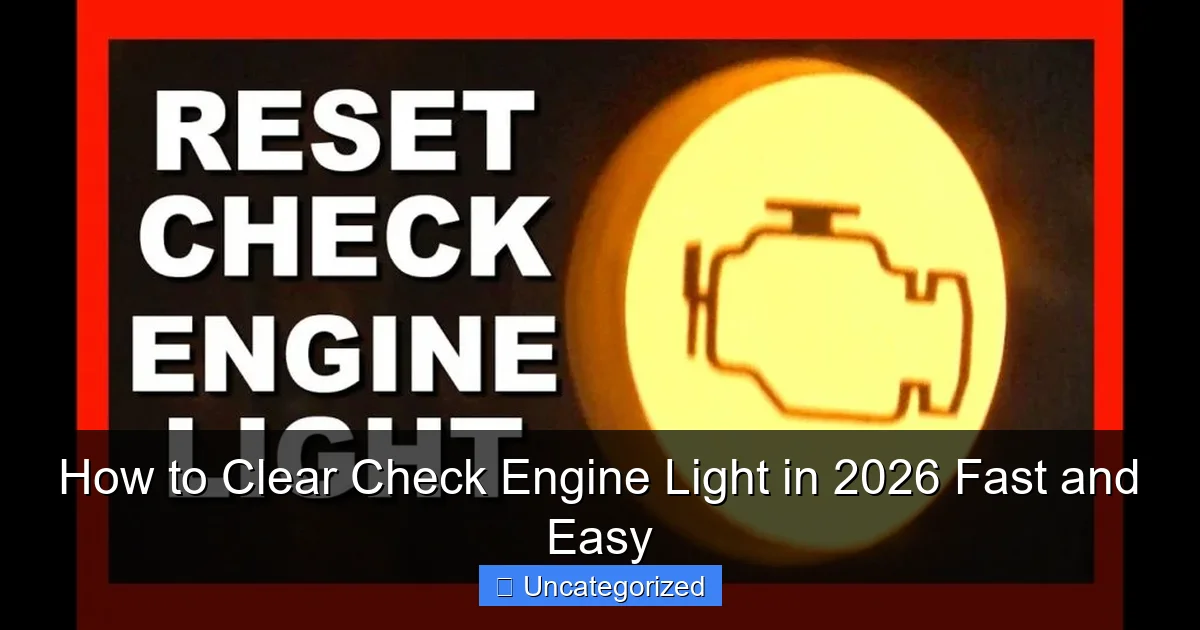 How to Clear Check Engine Light in 2026 Fast and Easy