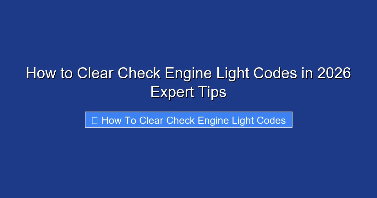 How to Clear Check Engine Light Codes in 2026 Expert Tips