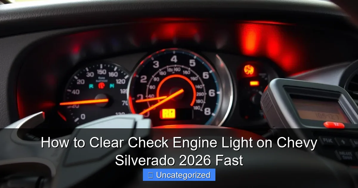 How to Clear Check Engine Light on Chevy Silverado 2026 Fast