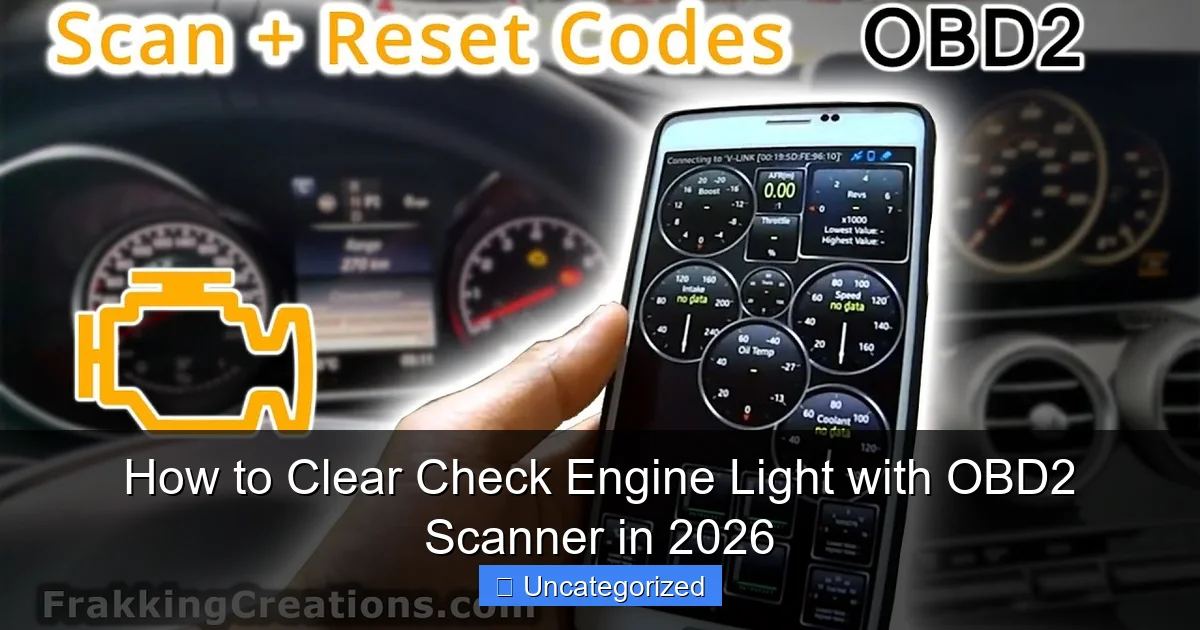 How to Clear Check Engine Light with OBD2 Scanner in 2026