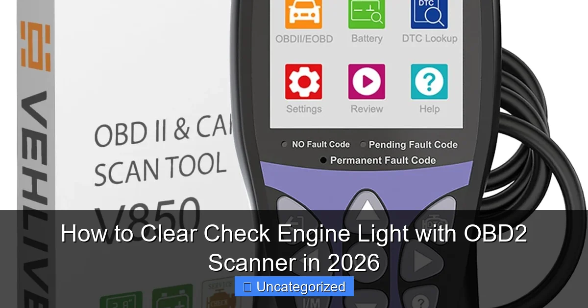 How to Clear Check Engine Light with OBD2 Scanner in 2026