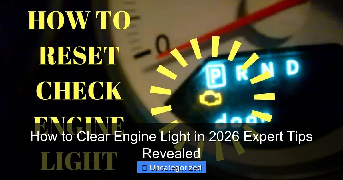 How to Clear Engine Light in 2026 Expert Tips Revealed