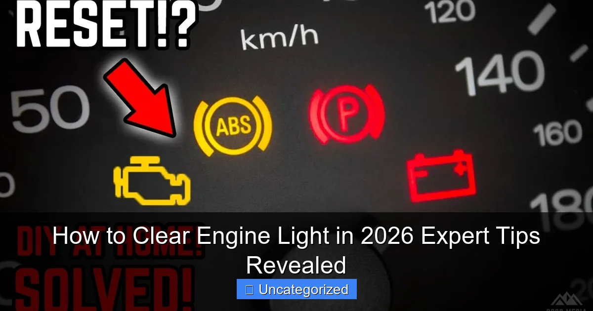 How to Clear Engine Light in 2026 Expert Tips Revealed