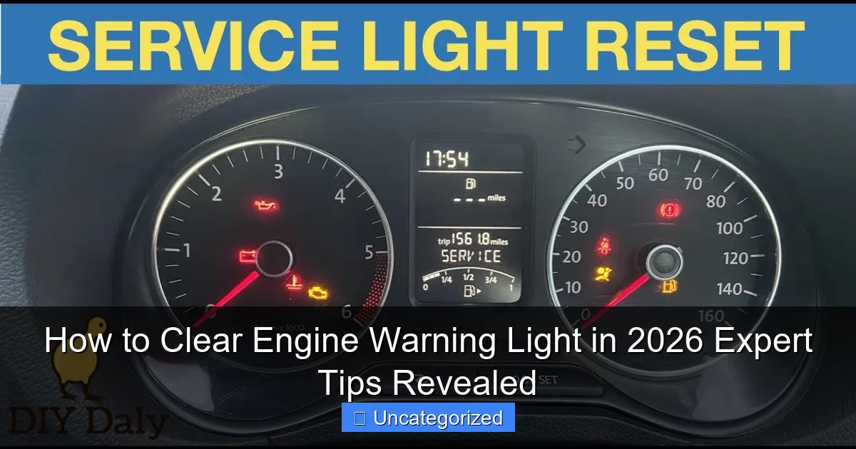 How to Clear Engine Warning Light in 2026 Expert Tips Revealed