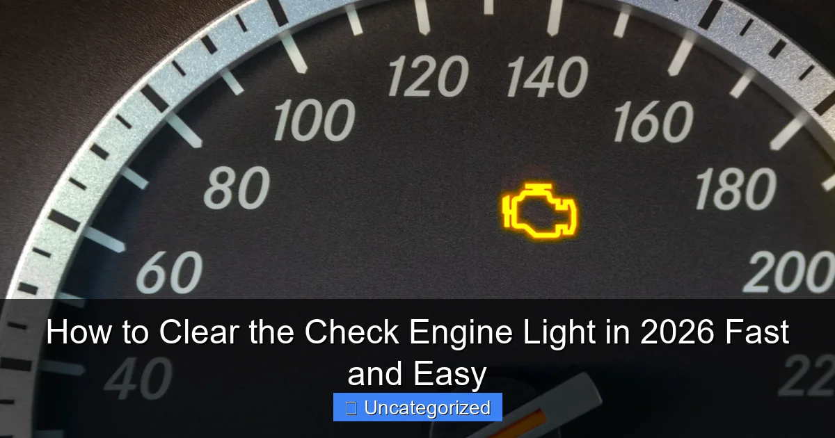 How to Clear the Check Engine Light in 2026 Fast and Easy
