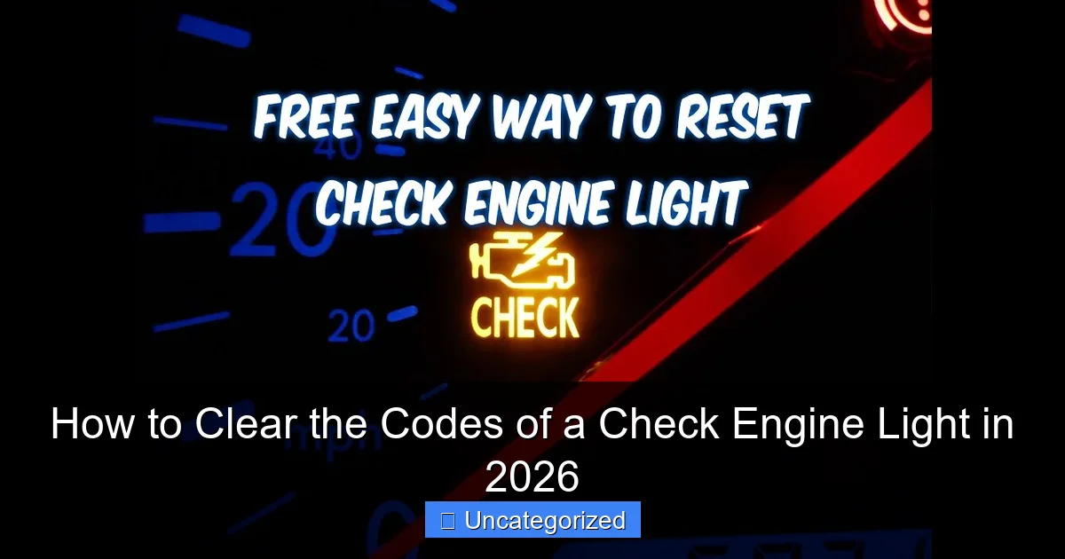How to Clear the Codes of a Check Engine Light in 2026