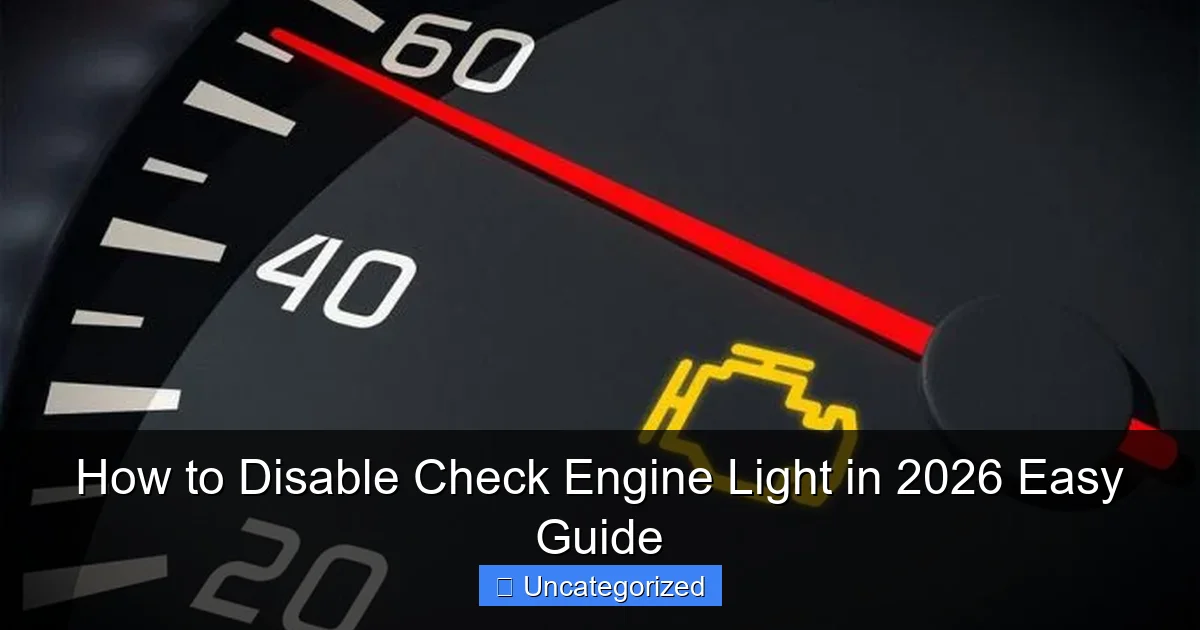 How to Disable Check Engine Light in 2026 Easy Guide