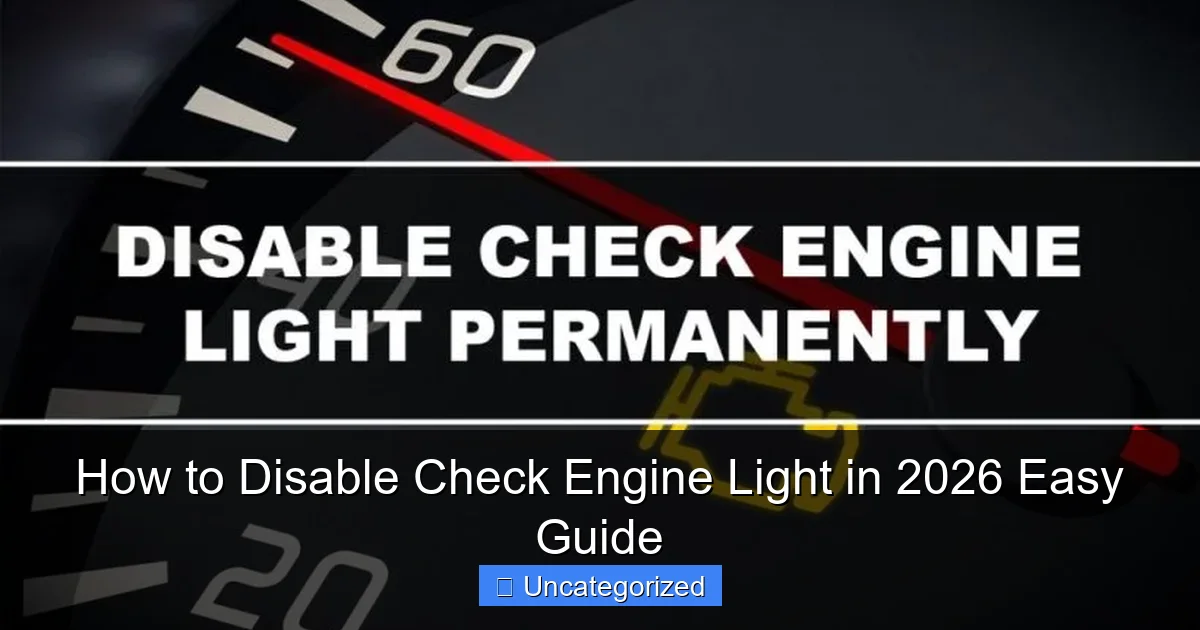 How to Disable Check Engine Light in 2026 Easy Guide