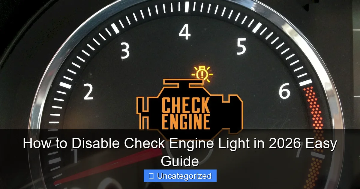 How to Disable Check Engine Light in 2026 Easy Guide