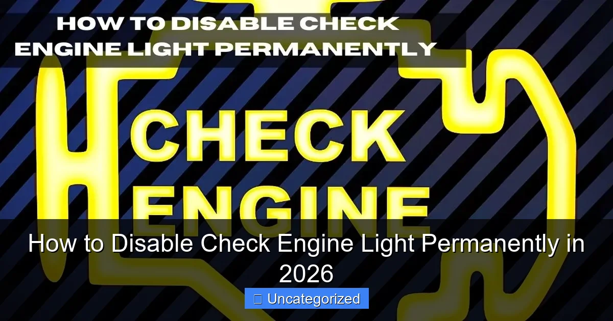How to Disable Check Engine Light Permanently in 2026