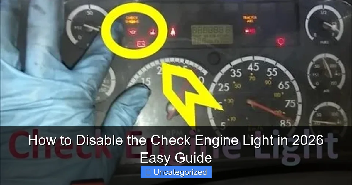 How to Disable the Check Engine Light in 2026 Easy Guide