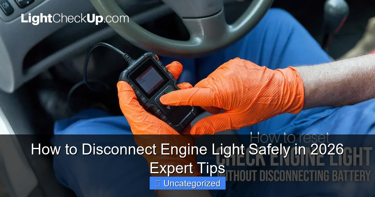 How to Disconnect Engine Light Safely in 2026 Expert Tips