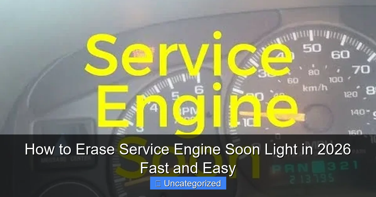 How to Erase Service Engine Soon Light in 2026 Fast and Easy