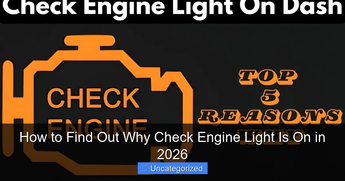 How to Find Out Why Check Engine Light Is On in 2026