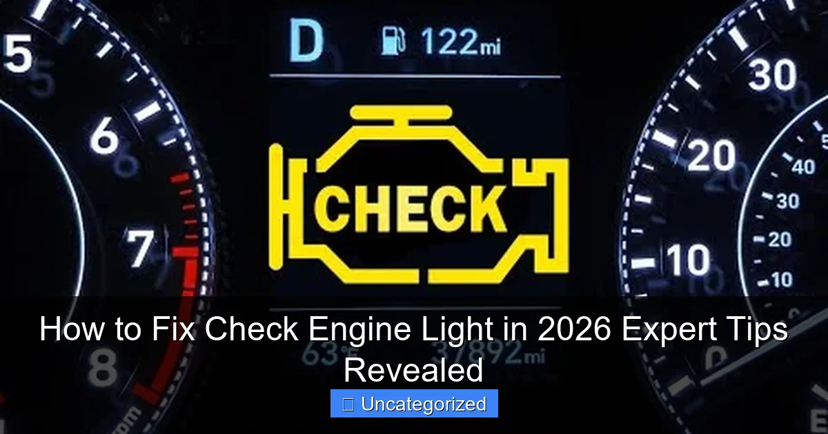 How to Fix Check Engine Light in 2026 Expert Tips Revealed