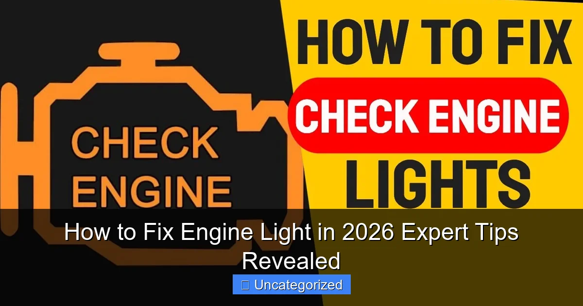 How to Fix Engine Light in 2026 Expert Tips Revealed