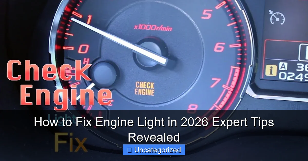 How to Fix Engine Light in 2026 Expert Tips Revealed