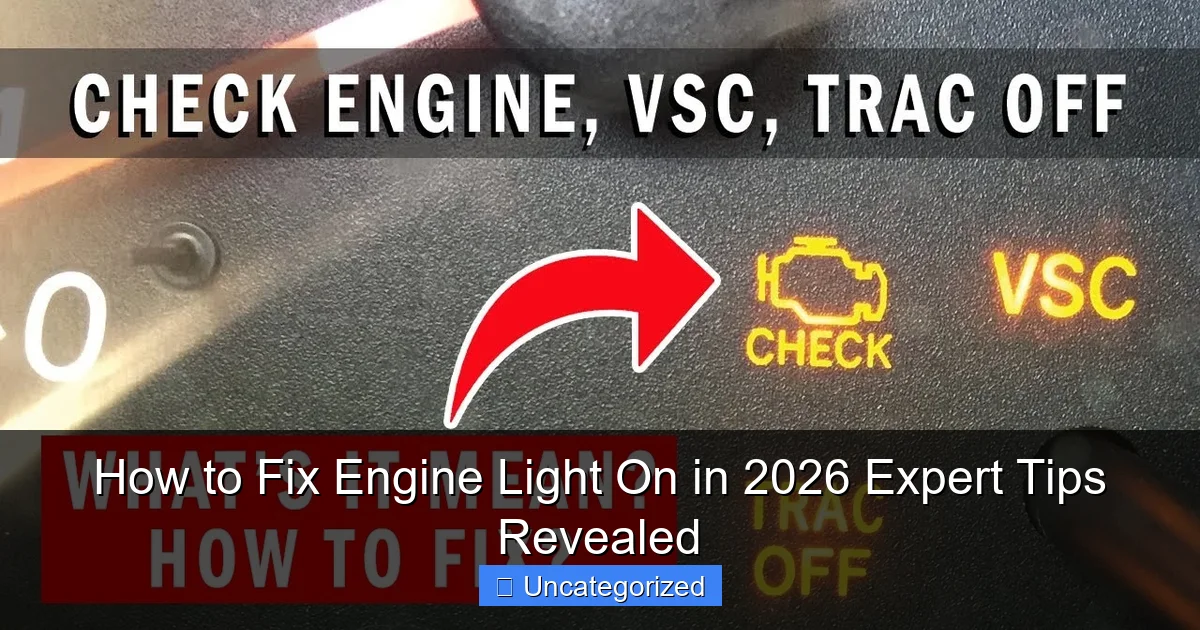 How to Fix Engine Light On in 2026 Expert Tips Revealed