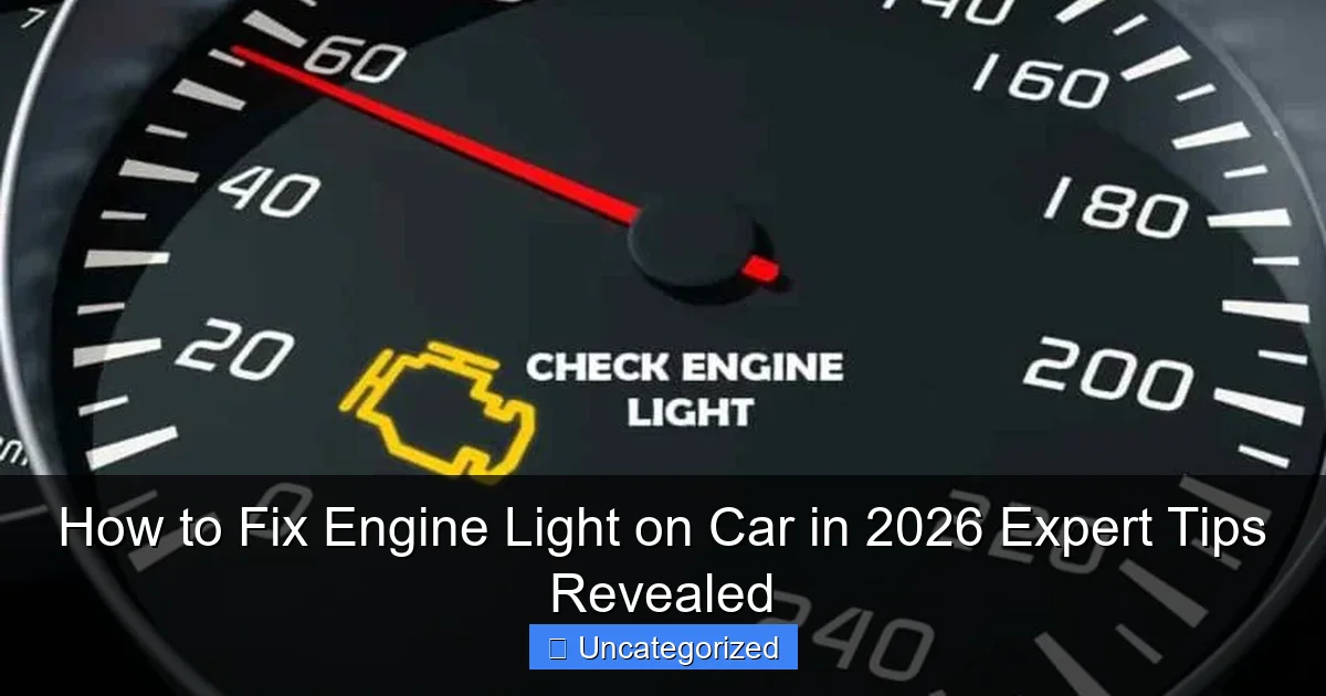 How to Fix Engine Light on Car in 2026 Expert Tips Revealed