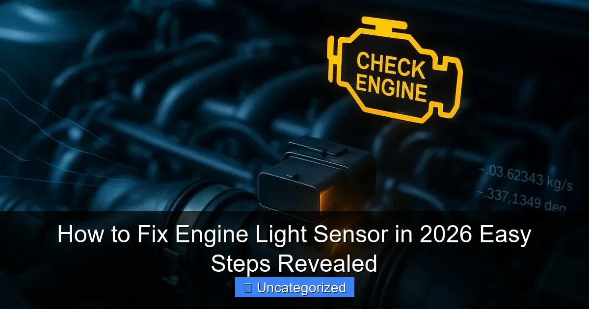 How to Fix Engine Light Sensor in 2026 Easy Steps Revealed