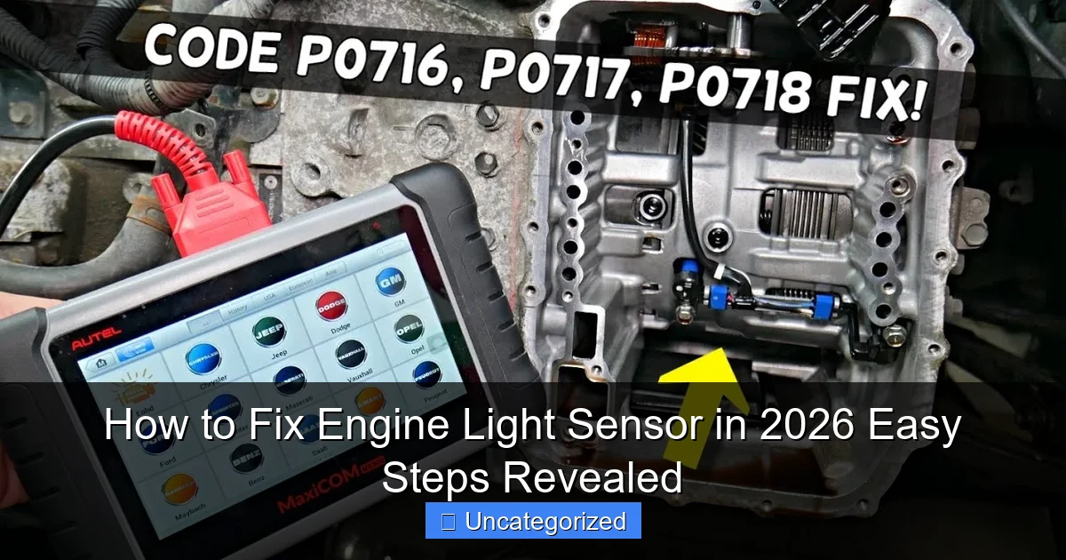 How to Fix Engine Light Sensor in 2026 Easy Steps Revealed
