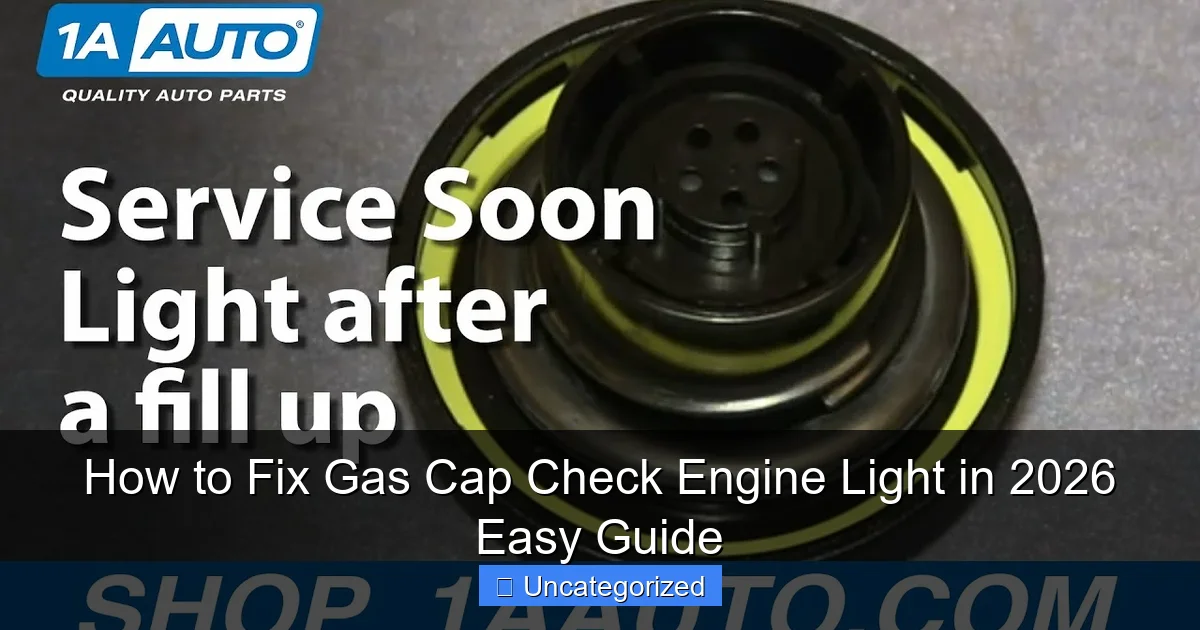 How to Fix Gas Cap Check Engine Light in 2026 Easy Guide