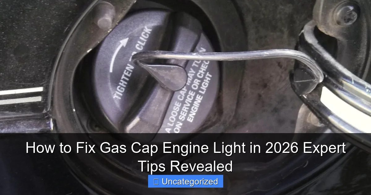 How to Fix Gas Cap Engine Light in 2026 Expert Tips Revealed