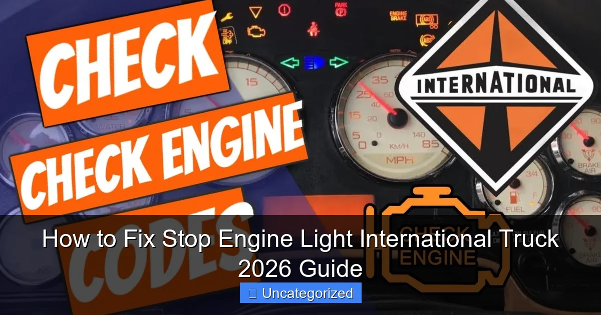 How to Fix Stop Engine Light International Truck 2026 Guide