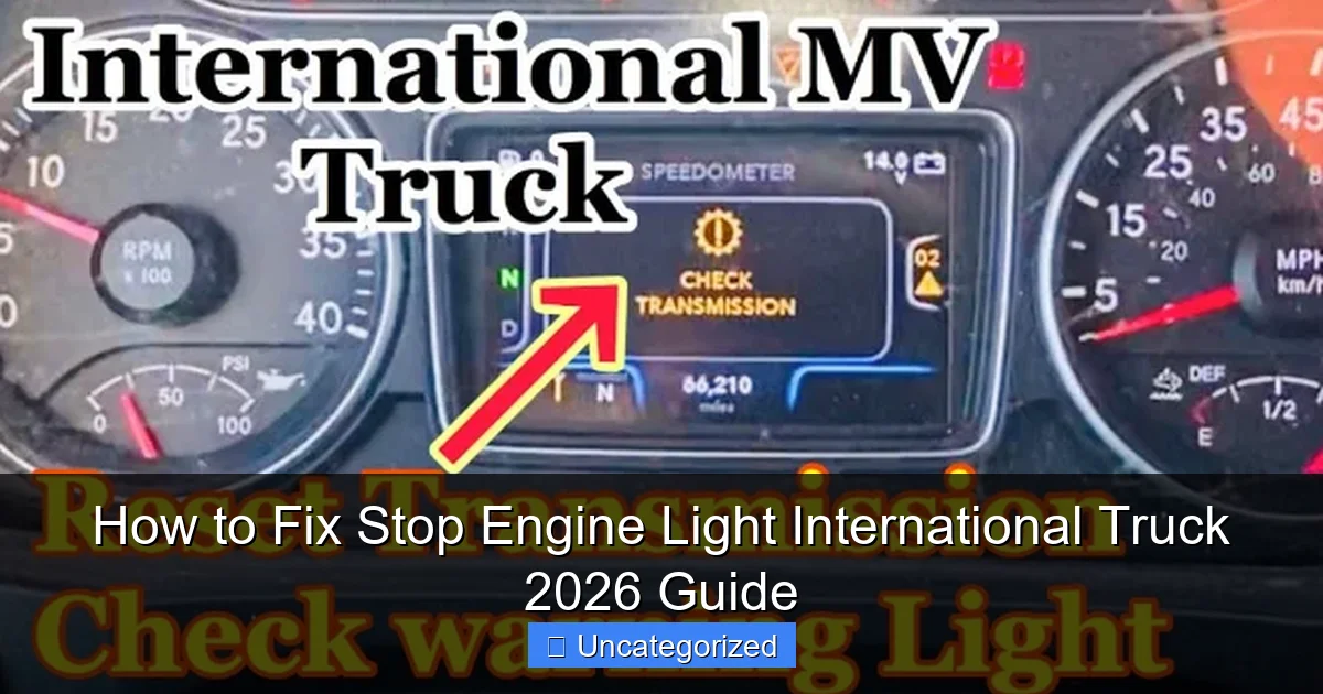 How to Fix Stop Engine Light International Truck 2026 Guide