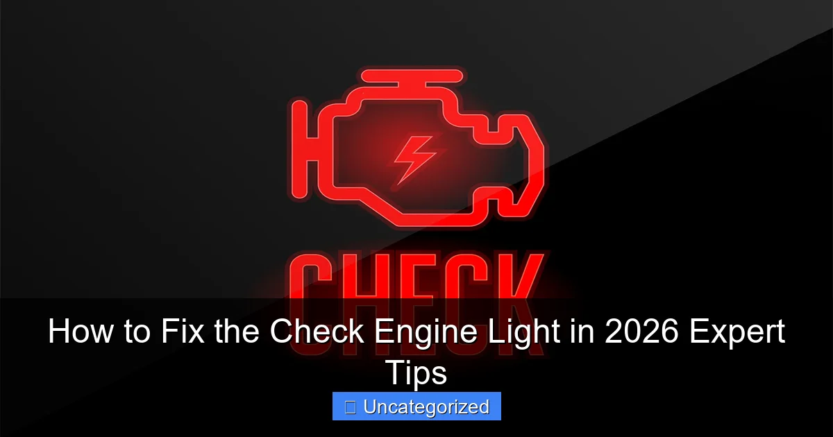 How to Fix the Check Engine Light in 2026 Expert Tips