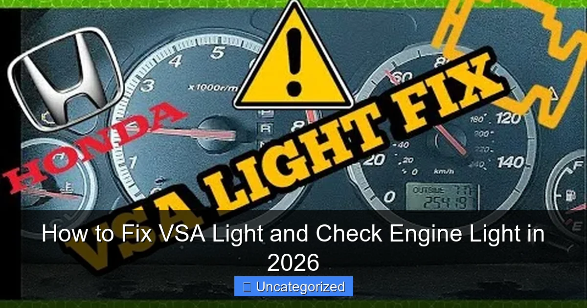 How to Fix VSA Light and Check Engine Light in 2026