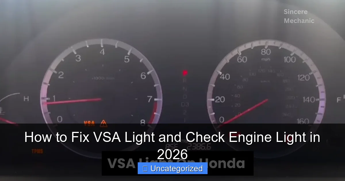 How to Fix VSA Light and Check Engine Light in 2026