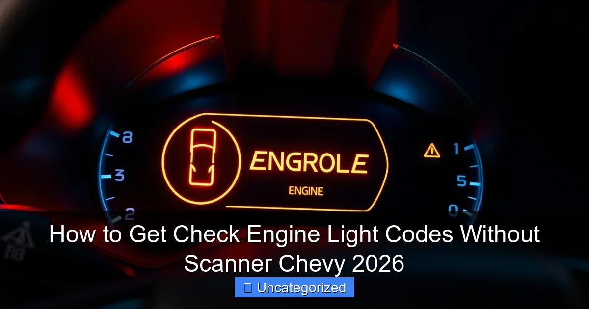 How to Get Check Engine Light Codes Without Scanner Chevy 2026