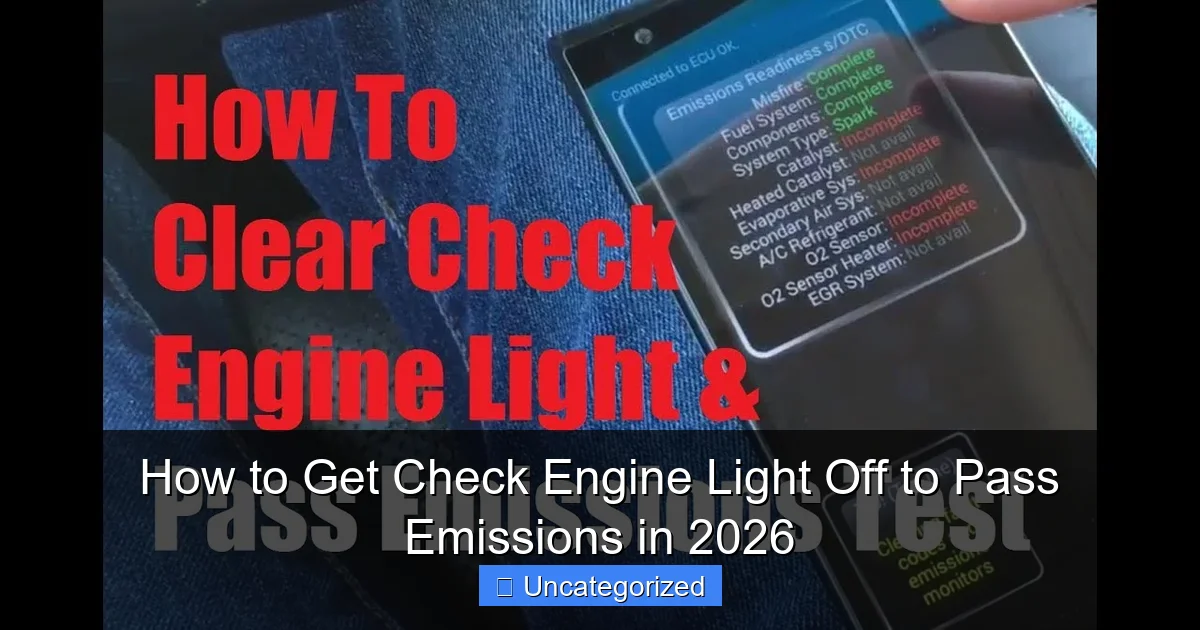 How to Get Check Engine Light Off to Pass Emissions in 2026